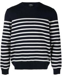 A.P.C. - Stripe Knitted Jumper - Lyst