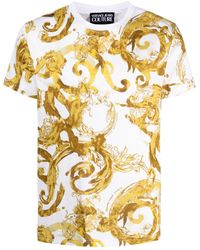 Versace - T-shirt en coton à imprimé Baroque - Lyst
