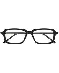 Saint Laurent - Brille Mit Eckigem Gestell - Lyst