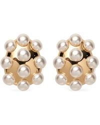 Carolina Herrera - Pearl Studded Earrings - Lyst