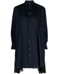 Sacai - Zip-detail Mini Shirtdress - Lyst