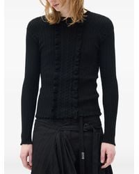 Ann Demeulemeester - Ruffle-Trimmed Cable-Knit Sweater - Lyst