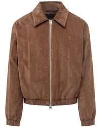 Ami Paris - Corduroy Cotton Padded Jacket With Ami De Coeur - Lyst