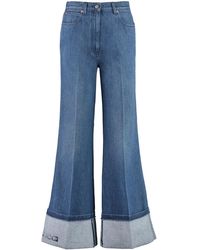 Gucci - High Waist Jeans Met Wijde Pijpen - Lyst