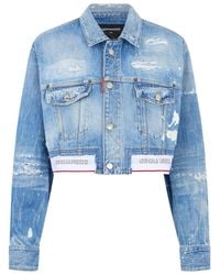 DSquared² - Light Wash Denim Jacket - Lyst