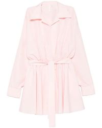 Norma Kamali - Belted Flared Mini Dress - Lyst