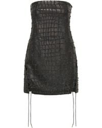 Dion Lee - Snakeskin-effect Leather Mini Dress - Lyst