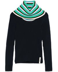 Sunnei - Gestreifter Pullover Mit Umschlag - Lyst