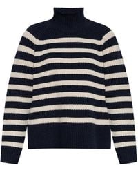 Munthe - Striped Cotton-Wool Blend Sweater - Lyst