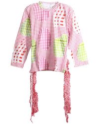 Comme des Garçons - Gingham Ruffled Blouse - Lyst