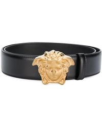 Versace Cinturón con logo Medusa - Negro