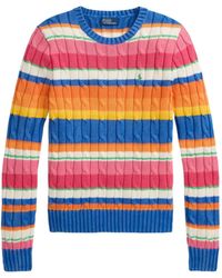 Polo Ralph Lauren - Striped Cable-Knit Sweater - Lyst