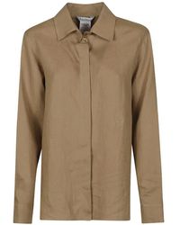 Max Mara - Embroidered-Logo Long-Sleeve Shirt - Lyst