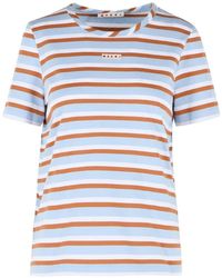 Marni - T-Shirt Rayé À Patch Logo - Lyst