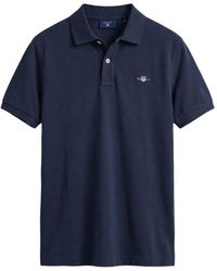 GANT - Logo-Embroidered Short-Sleeve Polo Shirt - Lyst