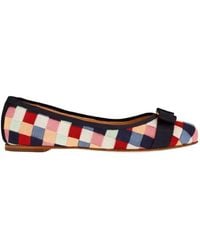 Ferragamo - Bow Woven Ballet Flats - Lyst