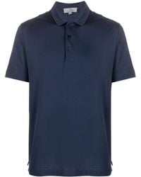 Canali - Short-sleeved Cotton Polo Shirt - Lyst