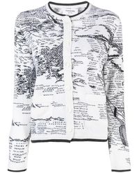 Thom Browne - Nautical Toile Cashmere Crew Neck Cardigan - Lyst