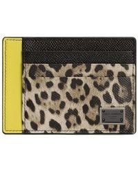Dolce & Gabbana - Leopard Lime Leather Wallets - Lyst