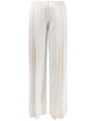 Semicouture - Adelina Striped Pleated Palazzo Pants - Lyst