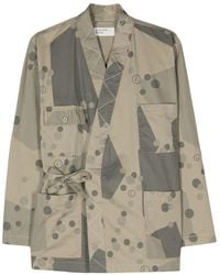 Universal Works - Osaka Camouflage-print Wrap Jacket - Lyst