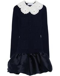 Self-Portrait - Mini-Jurk Met Gewelfde Kraag En Zak - Lyst