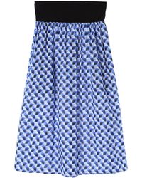 agnès b. - Geometric-pattern Print Cotton Skirt - Lyst