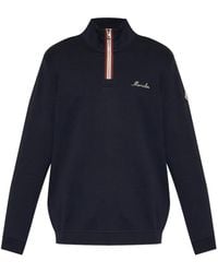 Moncler - Logo-Patch Quarter-Zip Sweater - Lyst
