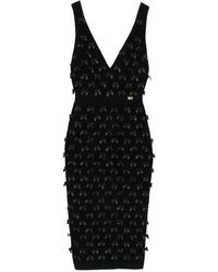 Elisabetta Franchi - Cocktailjurk Verfraaid Met Strik En V-Hals - Lyst