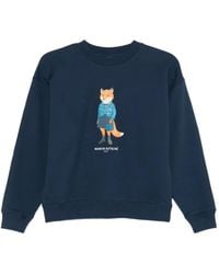 Maison Kitsuné - Dressed Fox-Print Sweatshirt - Lyst