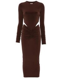 ANDAMANE - Heloise Cut-Out Ruched Midi Dress - Lyst