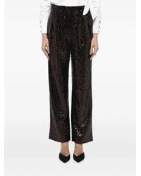 In the mood for love - Clyde Sequin-Embellished Wide-Leg Trousers - Lyst