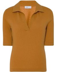 Rosetta Getty - Gestricktes Poloshirt Mit Offenem Kragen - Lyst