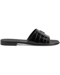 Giuseppe Zanotti - Darrin Flash Pantoletten Mit Logo-Schild - Lyst