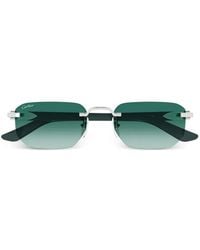 Cartier - Geometric Rimless Sunglasses - Lyst