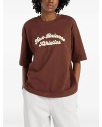 New Balance - Linear Heritage Logo-Print T-Shirt - Lyst