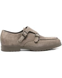 Doucal's - Double-Buckle Suede Loafers - Lyst