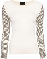 Puppets and Puppets - Mannequin Top Verfraaid Met Mesh - Lyst