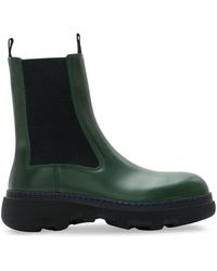 Burberry - Round-toe Leather Boots - Lyst