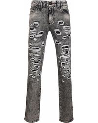 Philipp Plein - Distressed Slim-cut Jeans - Lyst