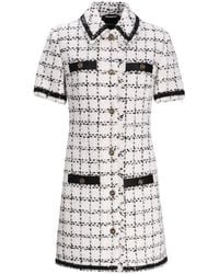 KARL LAGERFELD - Tweed Check Short-Sleeve Mini Dress - Lyst