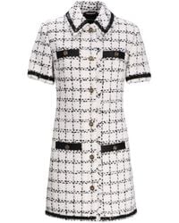 Karl Lagerfeld - Geruite Tweed Midi-Jurk Met Korte Mouwen - Lyst