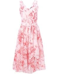 LAVI COUTURE - Floral-Print V-Neck Midi Dress - Lyst