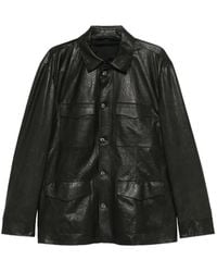 Giorgio Armani - Lederjacke Mit Geknöpfter Tasche - Lyst