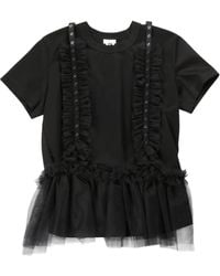 Noir Kei Ninomiya - Tulle-Detailing T-Shirt - Lyst