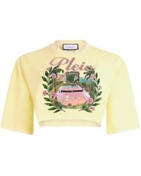 Philipp Plein - Cropped T-Shirt Cannes Tennis Club - Lyst