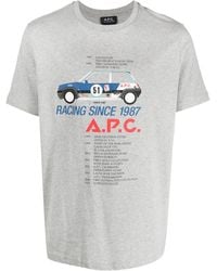 A.P.C. - T-shirt en coton à imprimé graphique - Lyst
