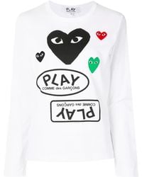 COMME DES GARÇONS PLAY - ロゴ ロングtシャツ - Lyst