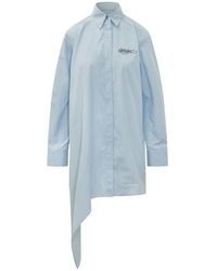 Off-White c/o Virgil Abloh - Asymmetric Striped Shirt Midi Dress - Lyst