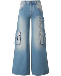 Off-White c/o Virgil Abloh - Logo-Embroidered Cargo Jeans - Lyst